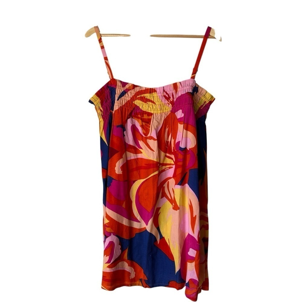 True Destinations Vibrant Floral Sleeveless Swim Coverup Dress, Medium